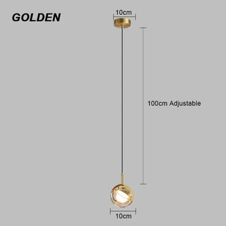 Motala - Half Transparent Hanging Crystal Ball Pendant Ceiling Light