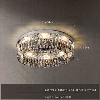 Alpine - Silver Round Coloured Hanging Glass Recessed Ceiling Light Chandelier