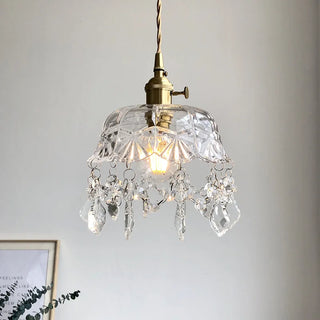 Rosendal - Hanging Crystal Glass Transparent Pendant Ceiling Light- Hanging Crystal Glass Transparent Pendant Ceiling Light