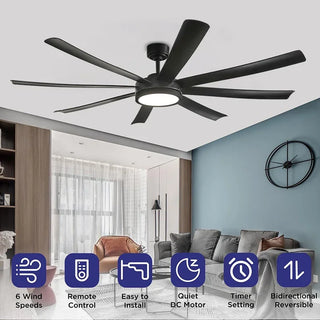 Xenos - Industrial 52/72Inch 9 Blade Aluminium Ceiling Fan