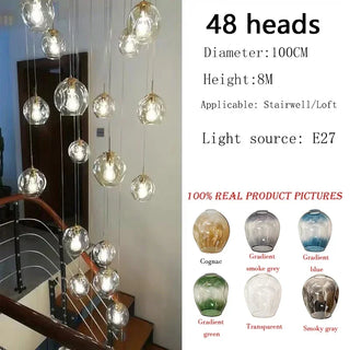 Trefor - Modern Silver Crystal Ball Round Ceiling Chandelier