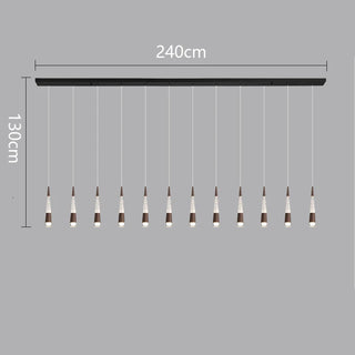 Riva - Modern Hanging Cone Glass Striped Pedant Ceiling Light