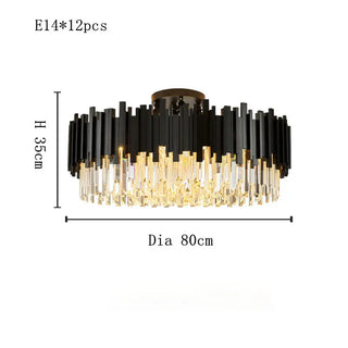 Armena - Modern Black Glass Hanging Ceiling Chandelier