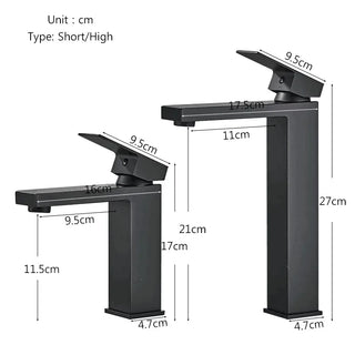 Fasin - Bathroom Faucets Stainless Steel Basin Faucet Tall And Short Deck Mounted