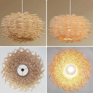Hebron - Japanese Rattan Style Woven Bamboo Chandelier Hanging Light