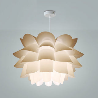 Safa - Linear White Hanging Round Lotus Ceiling Light