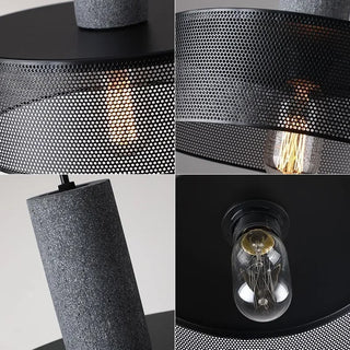 Pola - Industrial Modern Round Mesh Caged Hanging Cement Pendant Ceiling Light