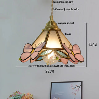 Humbug - Modern Pink Butterfly Glass  Pendant Lamp