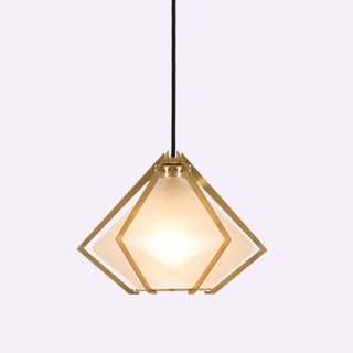 Mabon - Geometric Caged Coloured Diamond Glass Pendant Ceiling Light