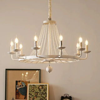 Solara - Modern Luxury Candle Glass Bead Hanging Ceiling Chandelier