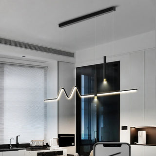 Minto - Long Modern Thin Multi Head Hanging LED Ceiling Light Chandelier