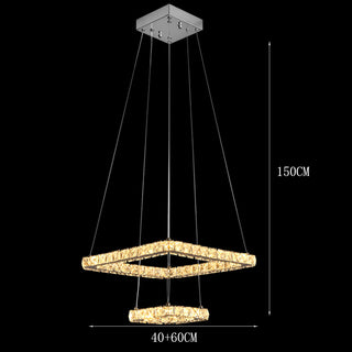 Elio - Modern Square Tiered Gold Hanging Chandelier