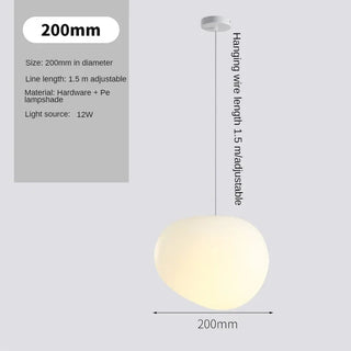 Caen - Nordic Minimalist Milky White Spherical Pebble Pendant Lamp