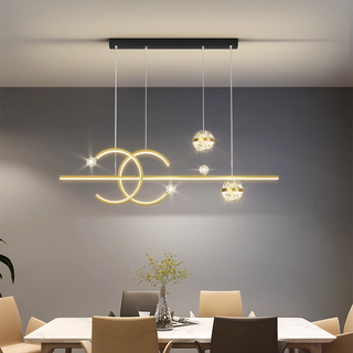 Minore - Minimalist Thin Beam Crystal Hanging Pendant Ceiling Light