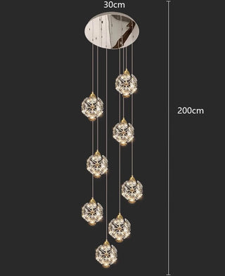 Penny - Hanging Crystal Gold Flower Ceiling Chandelier