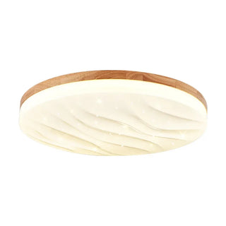 Sijiu - Modern Thin White Milk Shade Wooden And Acrylic Ceiling Light