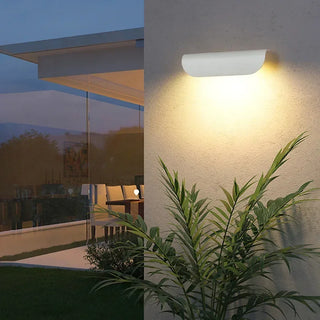 Awstin - Black Curved Modern Outdoor Wall Light