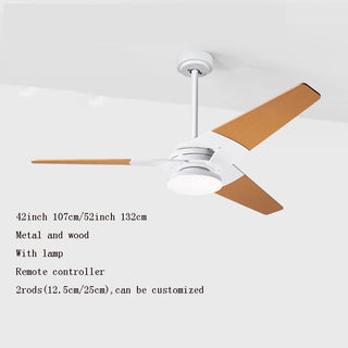 Leandros - Modern Wooden 3 Blade Metal Ceiling Fan Remote Control