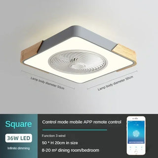 Kitara - LED Round Nordic Modern Smart Ceiling Fan with LED Light