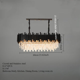 Armena - Modern Black Glass Hanging Ceiling Chandelier