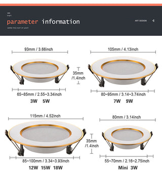 Dover - Modern Round White/Gold Ceiling Spotlight Downlight