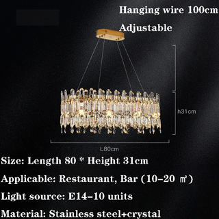 Hope - Round Crystal Patterned Glass Chandelier