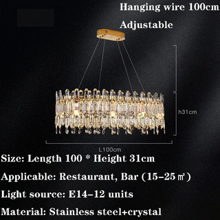 Hope - Round Crystal Patterned Glass Chandelier