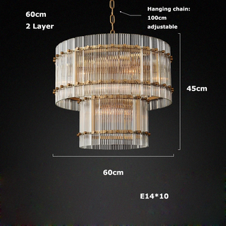 Narobi - Luxury Statement 2 Layer Crystal Glass Hanging Chandelier