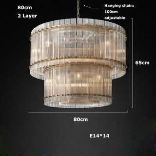 Narobi - Luxury Statement 2 Layer Crystal Glass Hanging Chandelier