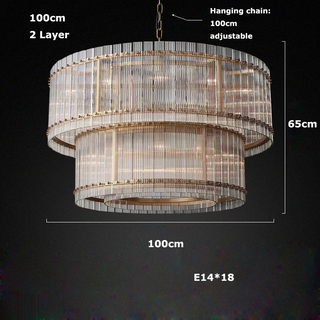 Narobi - Luxury Statement 2 Layer Crystal Glass Hanging Chandelier