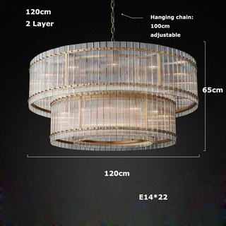Narobi - Luxury Statement 2 Layer Crystal Glass Hanging Chandelier