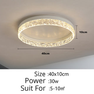Naina - Modern Round Flush Mount Crystal Glass Dimmable Ceiling Light