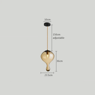 Balfour - Modern Hanging Dome Shaped Coloured Glass Pendant Ceiling Light