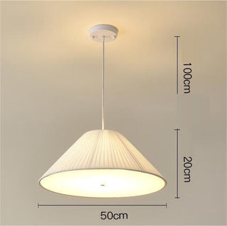 Ambre - Fabric White Wave Double Shade Round Ceiling Light