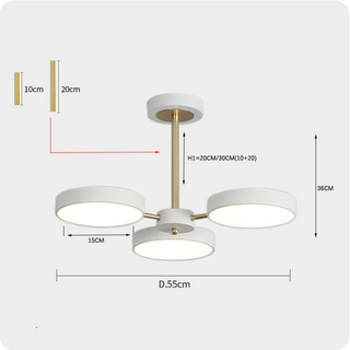 Catalina - Modern Circular Branched White Gold Hanging Ceiling Light Chandelier