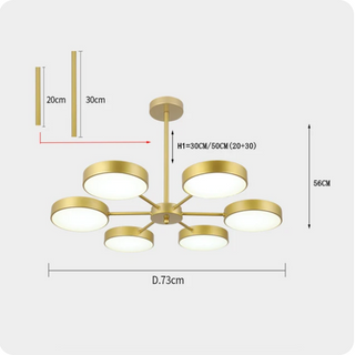 Catalina - Modern Circular Branched White Gold Hanging Ceiling Light Chandelier