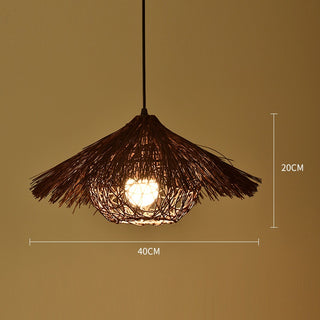 Kris - Woven Rattan Lampshade Bamboo Chandeliers Pendant Lights