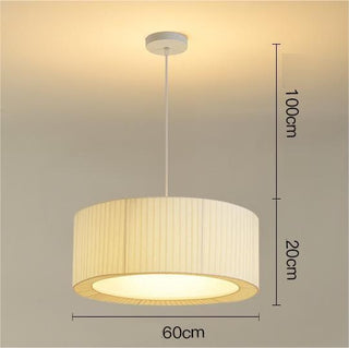 Ambre - Fabric White Wave Double Shade Round Ceiling Light