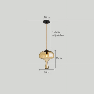 Balfour - Modern Hanging Dome Shaped Coloured Glass Pendant Ceiling Light