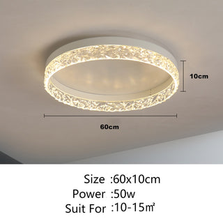 Naina - Modern Round Flush Mount Crystal Glass Dimmable Ceiling Light