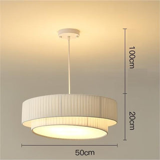 Ambre - Fabric White Wave Double Shade Round Ceiling Light