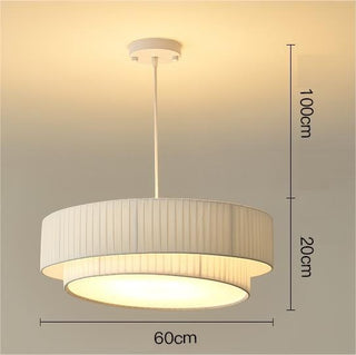 Ambre - Fabric White Wave Double Shade Round Ceiling Light
