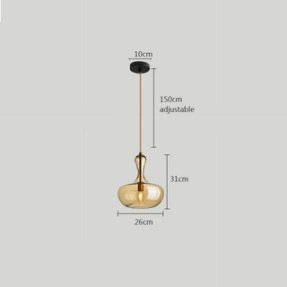 Balfour - Modern Hanging Dome Shaped Coloured Glass Pendant Ceiling Light