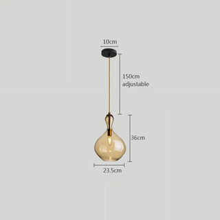 Balfour - Modern Hanging Dome Shaped Coloured Glass Pendant Ceiling Light