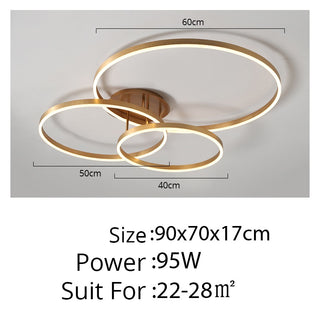 Lync - Modern Round Multi Ring Semi-Flush Ceiling Light