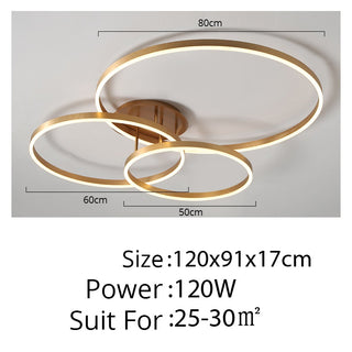 Lync - Modern Round Multi Ring Semi-Flush Ceiling Light