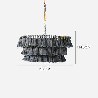 Cosimo- Tassel Layered Circular Hanging Chandelier