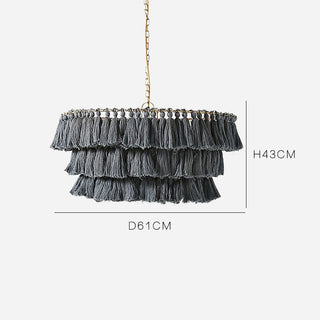 Cosimo- Tassel Layered Circular Hanging Chandelier