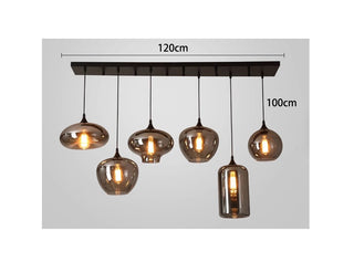Florencia - Nordic Smoke Grey Glass Hanging Pendant Ceiling Light