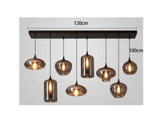 Florencia - Nordic Smoke Grey Glass Hanging Pendant Ceiling Light